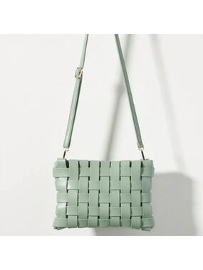 Anthropologie Sage Green Woven Crossbody Bag i